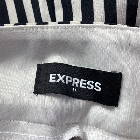 New Express Striped High Rise Wide Leg Culotte Pant Women's Size 10 - Picture 6 of 12